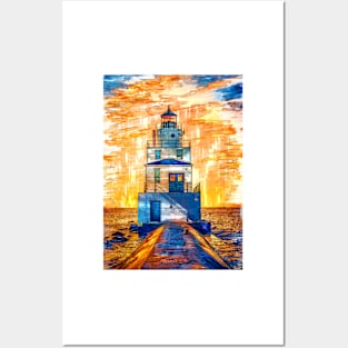 Lighthouse Sunset USA - For Lighthouse Lovers Posters and Art